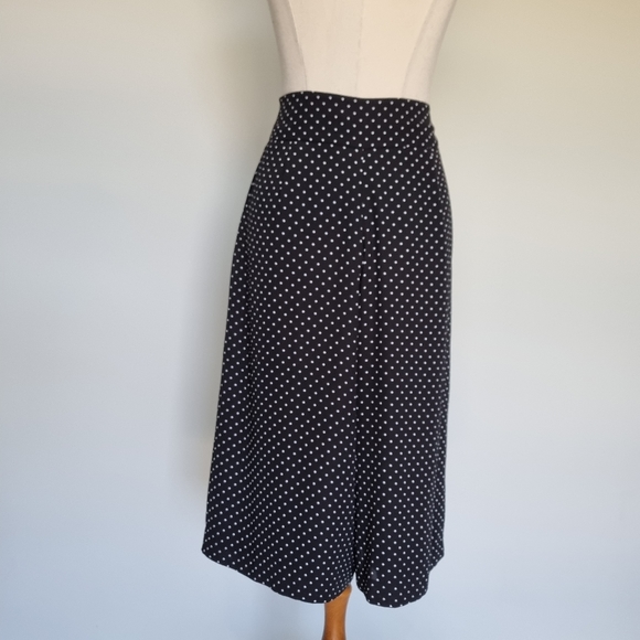 Review Black & White Polka Dot High Waist Wide Leg Cullottes Size 10 - Picture 5 of 7